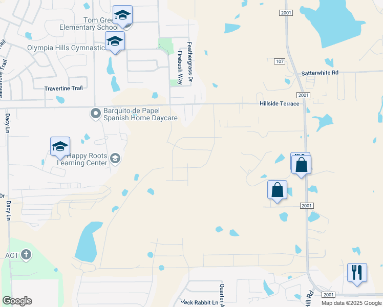 map of restaurants, bars, coffee shops, grocery stores, and more near 1390 Hillside Terrace Dr in Buda