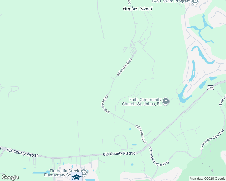 map of restaurants, bars, coffee shops, grocery stores, and more near Veterans Parkway in Saint Johns