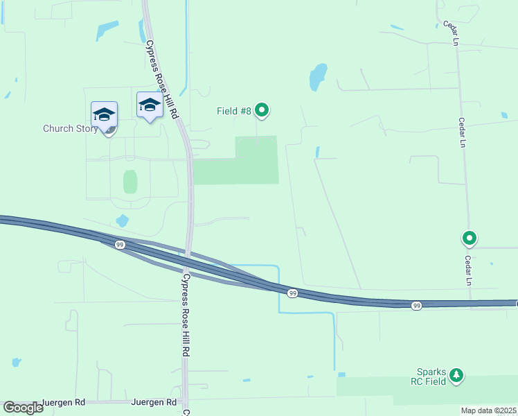 map of restaurants, bars, coffee shops, grocery stores, and more near 20102 Cypress Rosehill Road in Tomball