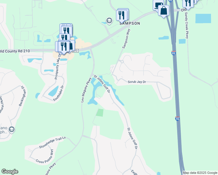 map of restaurants, bars, coffee shops, grocery stores, and more near 200 Saint Johns Golf Drive in St. Augustine