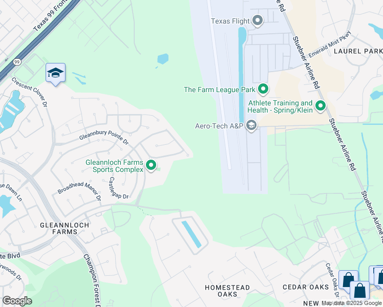 map of restaurants, bars, coffee shops, grocery stores, and more near 19806 Letchfield Hollow Drive in Spring