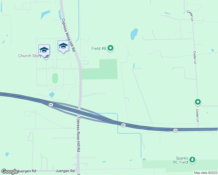 map of restaurants, bars, coffee shops, grocery stores, and more near 20102 Cypress Rosehill Road in Tomball