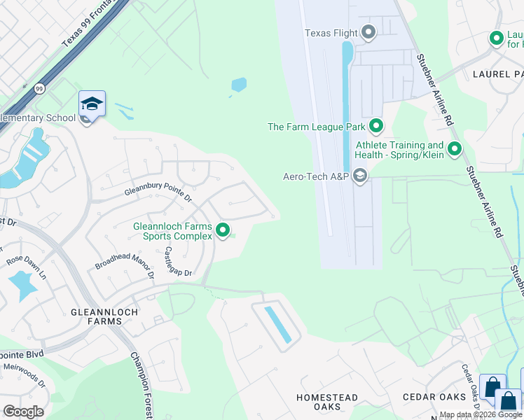 map of restaurants, bars, coffee shops, grocery stores, and more near 19827 Letchfield Hollow Dr in Spring