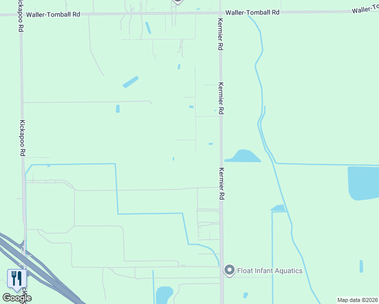 map of restaurants, bars, coffee shops, grocery stores, and more near 19407 Pine Tree Lane in Waller