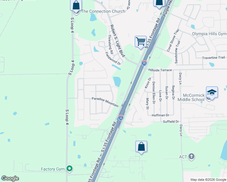 map of restaurants, bars, coffee shops, grocery stores, and more near 409 Tranquility Mountain in Buda