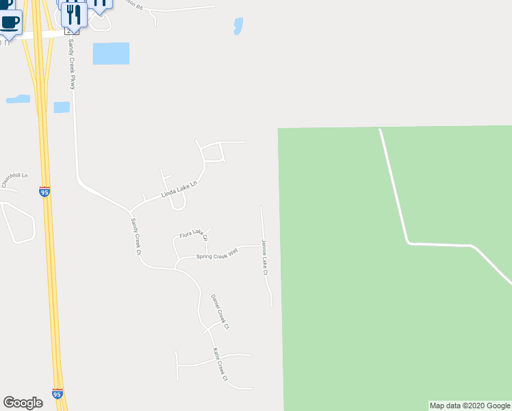 map of restaurants, bars, coffee shops, grocery stores, and more near 24 Jennie Lake Court in St. Augustine