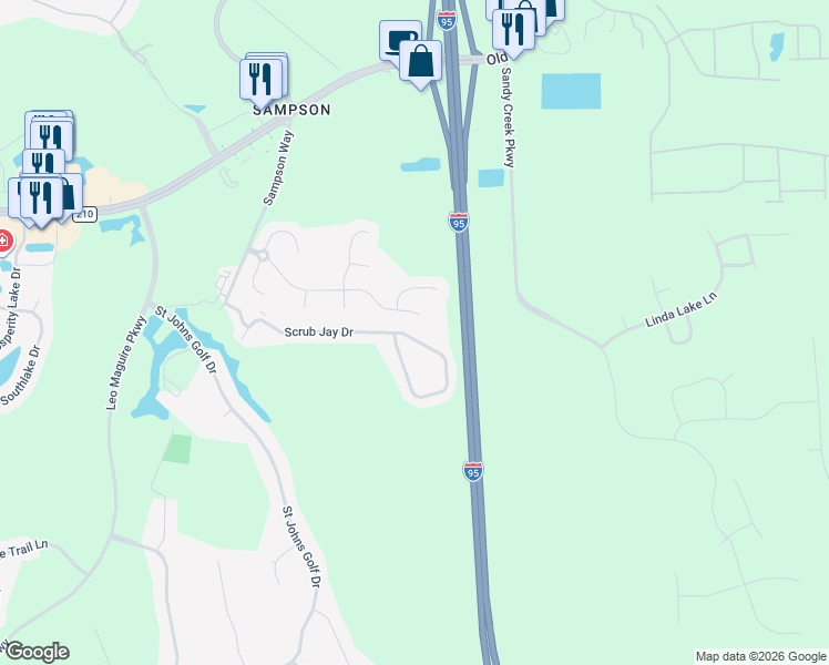 map of restaurants, bars, coffee shops, grocery stores, and more near 658 Scrub Jay Drive in St. Augustine
