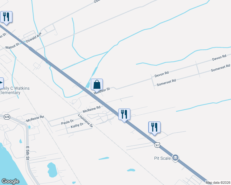 map of restaurants, bars, coffee shops, grocery stores, and more near 130 Kimball Drive in LaPlace
