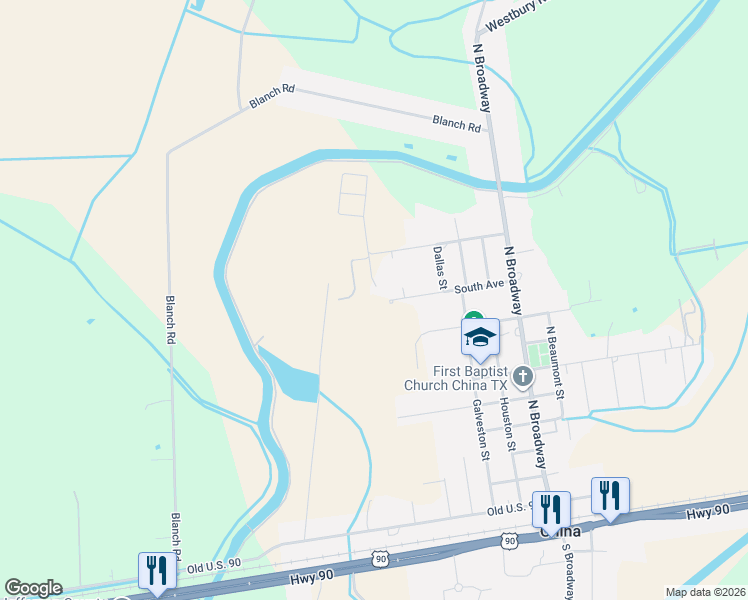 map of restaurants, bars, coffee shops, grocery stores, and more near 595 Benoit in Beaumont