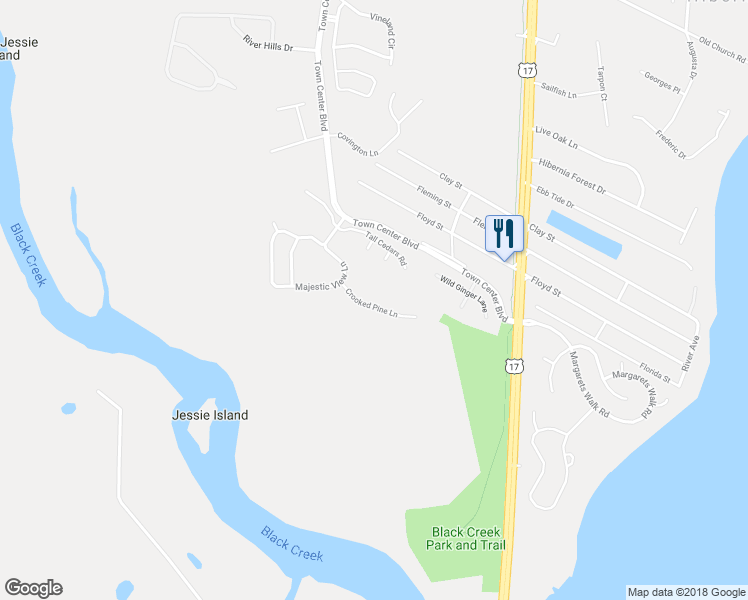 map of restaurants, bars, coffee shops, grocery stores, and more near 2348 Crooked Pine Lane in Orange Park