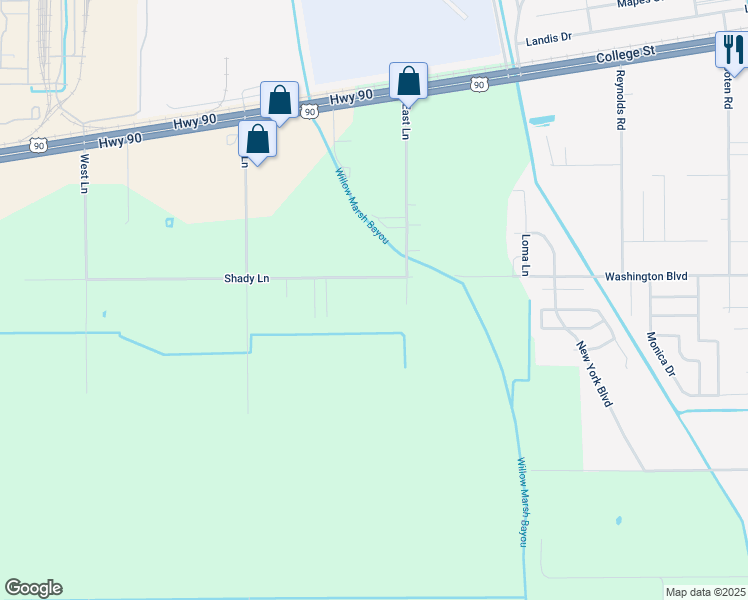 map of restaurants, bars, coffee shops, grocery stores, and more near 7161 Shady Lane in Beaumont