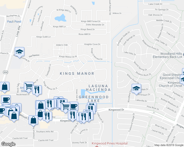 map of restaurants, bars, coffee shops, grocery stores, and more near 26907 Merlot River Drive in Harris County