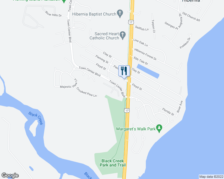 map of restaurants, bars, coffee shops, grocery stores, and more near 2314 Fair View Drive in Orange Park