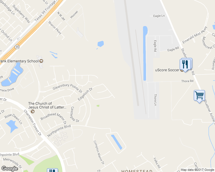 map of restaurants, bars, coffee shops, grocery stores, and more near 19922 Letchfield Hollow Drive in Spring