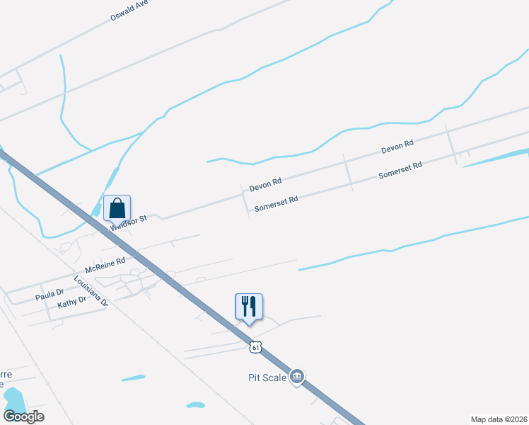 map of restaurants, bars, coffee shops, grocery stores, and more near 106 Somerset Road in LaPlace
