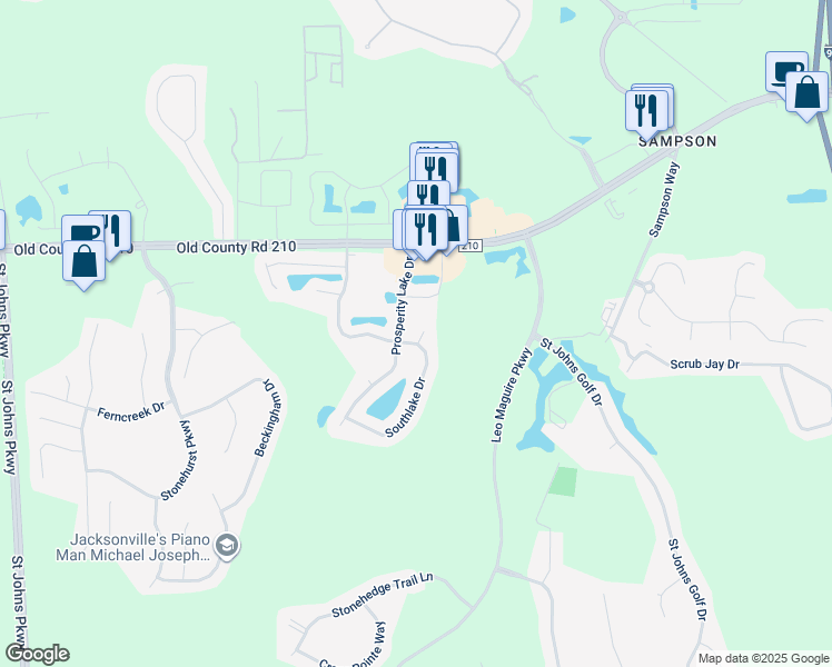 map of restaurants, bars, coffee shops, grocery stores, and more near 1005 Lake Apopka Court in St. Augustine