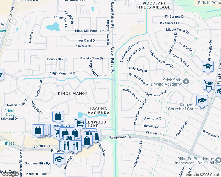 map of restaurants, bars, coffee shops, grocery stores, and more near 26904 Plateau Lake Drive in Humble
