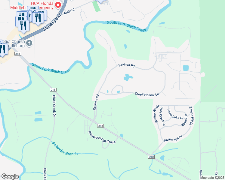 map of restaurants, bars, coffee shops, grocery stores, and more near 121 Creek Hollow Lane in Middleburg