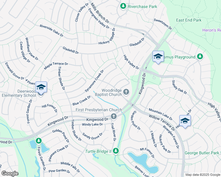 map of restaurants, bars, coffee shops, grocery stores, and more near 5631 Spring Lodge Drive in Humble