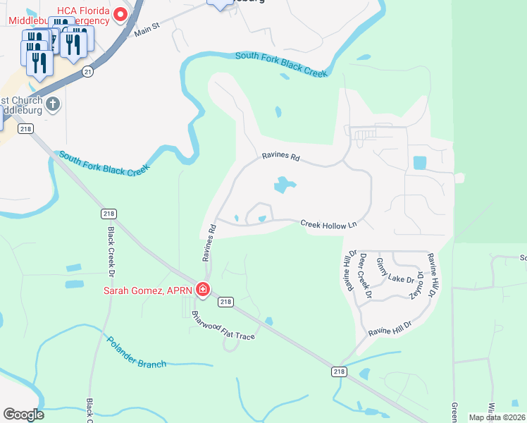 map of restaurants, bars, coffee shops, grocery stores, and more near 3837 Creek Hollow Lane in Middleburg