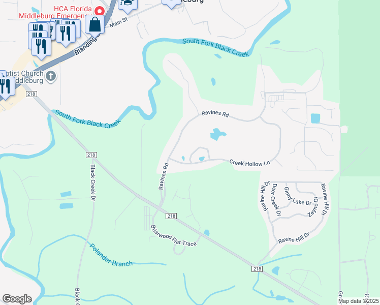 map of restaurants, bars, coffee shops, grocery stores, and more near 121 Creek Hollow Lane in Middleburg