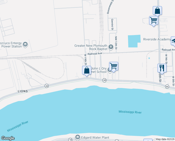 map of restaurants, bars, coffee shops, grocery stores, and more near 106 West 19th Street in Reserve