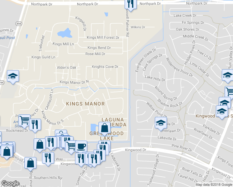 map of restaurants, bars, coffee shops, grocery stores, and more near 26933 Carriage Manor Lane in Harris County