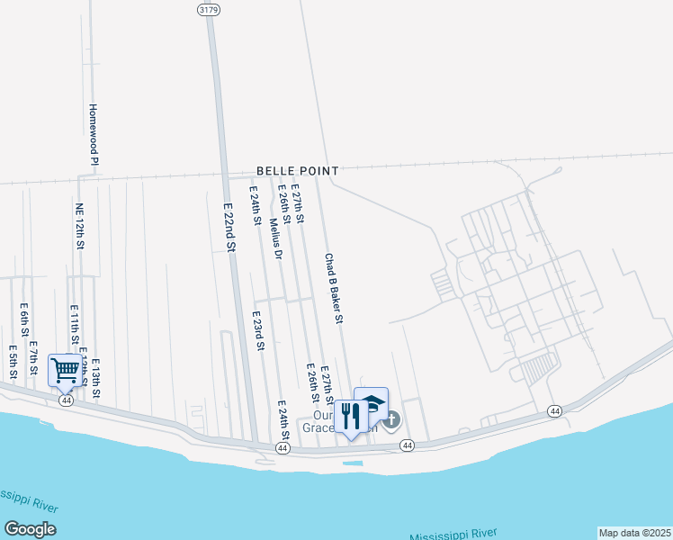 map of restaurants, bars, coffee shops, grocery stores, and more near 283 Chad B Baker Street in Reserve