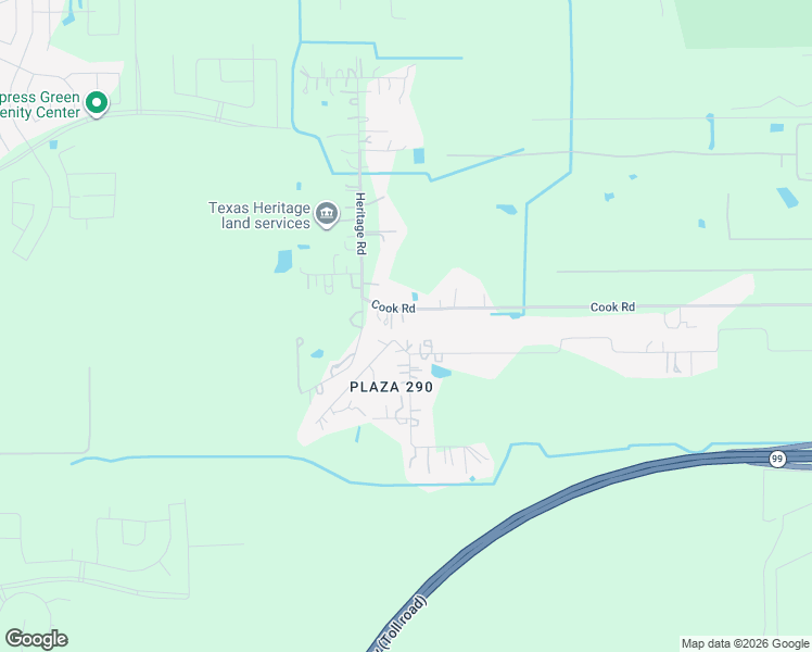 map of restaurants, bars, coffee shops, grocery stores, and more near 21003 Cook Road in Tomball