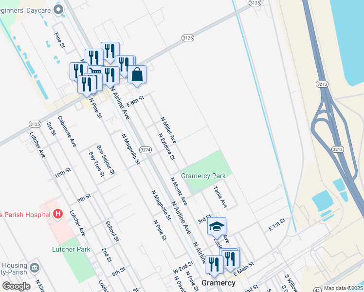 map of restaurants, bars, coffee shops, grocery stores, and more near 606 North Millet Avenue in Gramercy