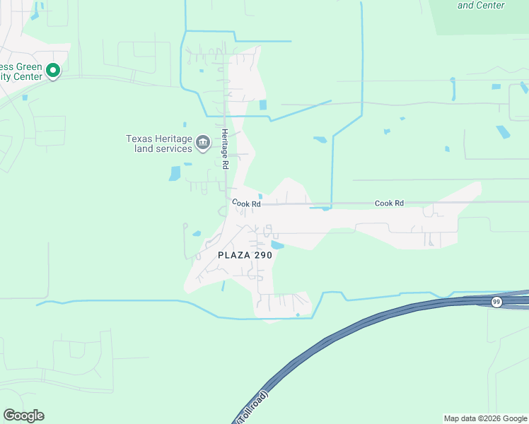 map of restaurants, bars, coffee shops, grocery stores, and more near 21003 Cook Road in Tomball