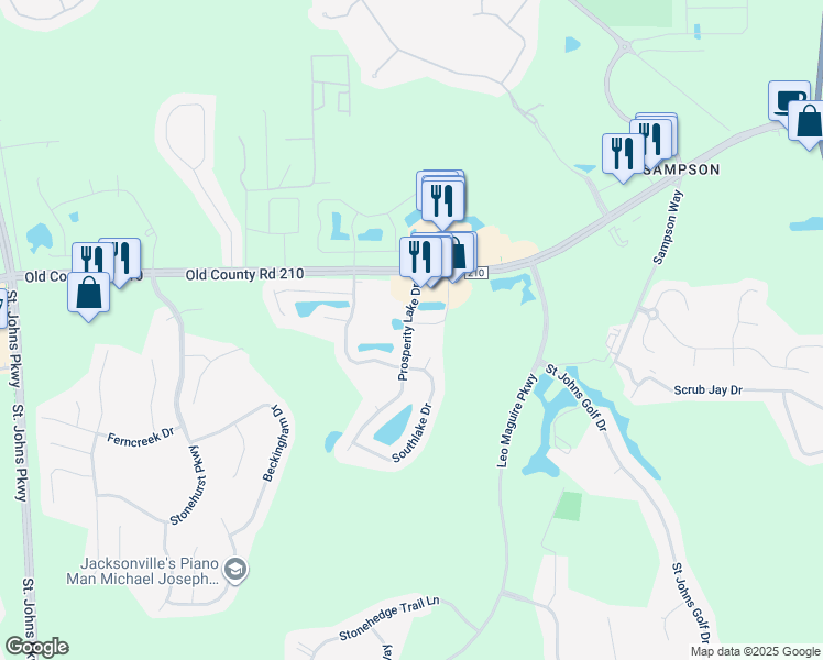 map of restaurants, bars, coffee shops, grocery stores, and more near 301 Kingsley Lake Drive in St. Augustine