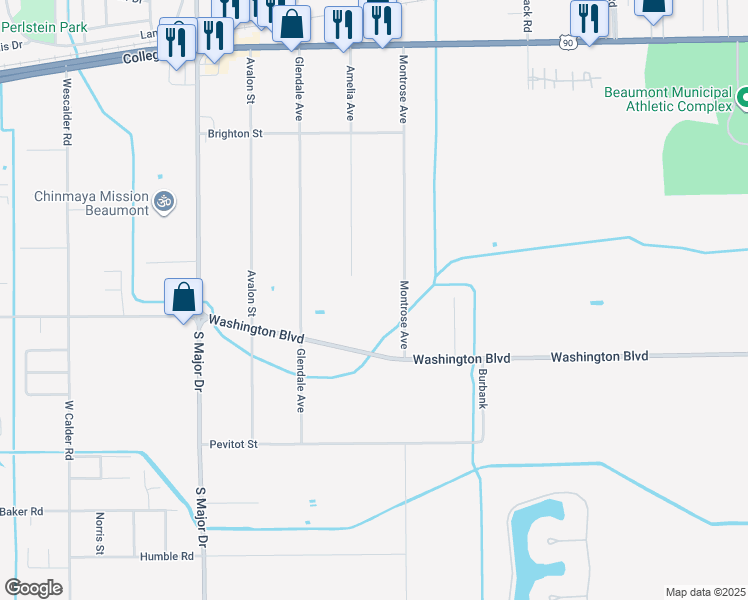 map of restaurants, bars, coffee shops, grocery stores, and more near in Beaumont