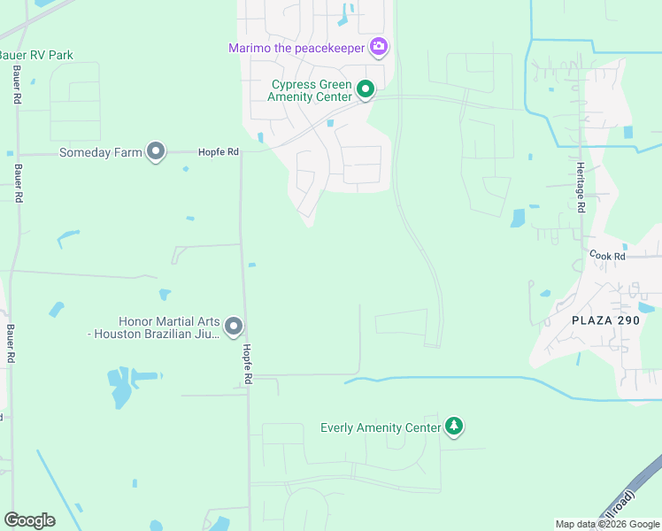 map of restaurants, bars, coffee shops, grocery stores, and more near 22235 Hopfe Road in Tomball