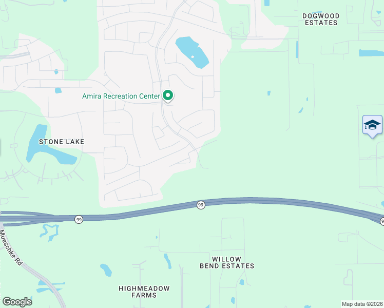 map of restaurants, bars, coffee shops, grocery stores, and more near 19103 Stable Hill Court in Tomball