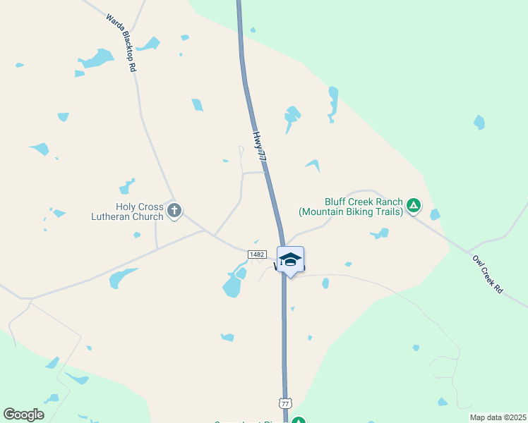 map of restaurants, bars, coffee shops, grocery stores, and more near 5140 U.S. 77 in Warda