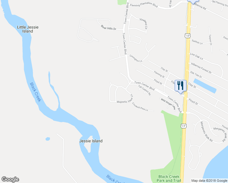 map of restaurants, bars, coffee shops, grocery stores, and more near 1487 Poplar Ridge Road in Orange Park