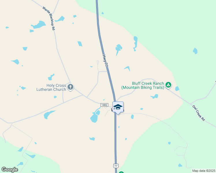 map of restaurants, bars, coffee shops, grocery stores, and more near 5140 U.S. 77 in Warda
