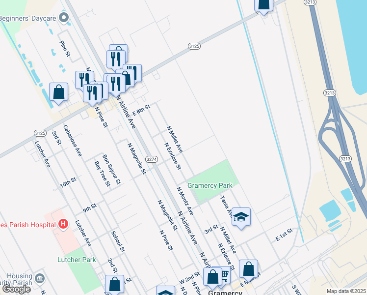 map of restaurants, bars, coffee shops, grocery stores, and more near 606 North Millet Avenue in Gramercy