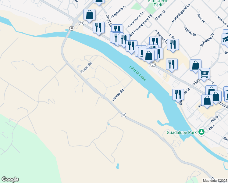 map of restaurants, bars, coffee shops, grocery stores, and more near in Kerrville