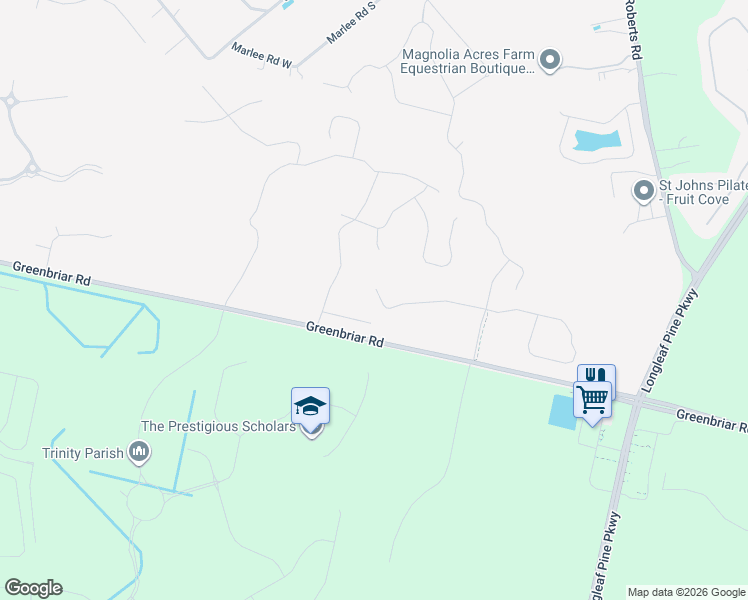 map of restaurants, bars, coffee shops, grocery stores, and more near 311 Tate Lane in Saint Johns