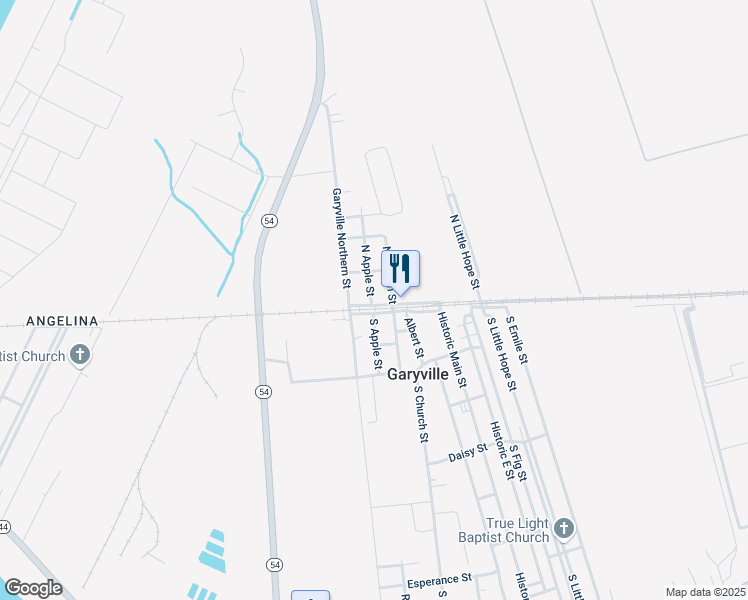 map of restaurants, bars, coffee shops, grocery stores, and more near 104 North Apple Street in Garyville