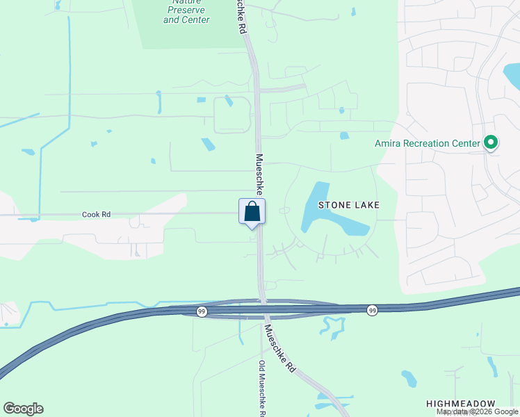 map of restaurants, bars, coffee shops, grocery stores, and more near 20508 Mueschke Road in Tomball
