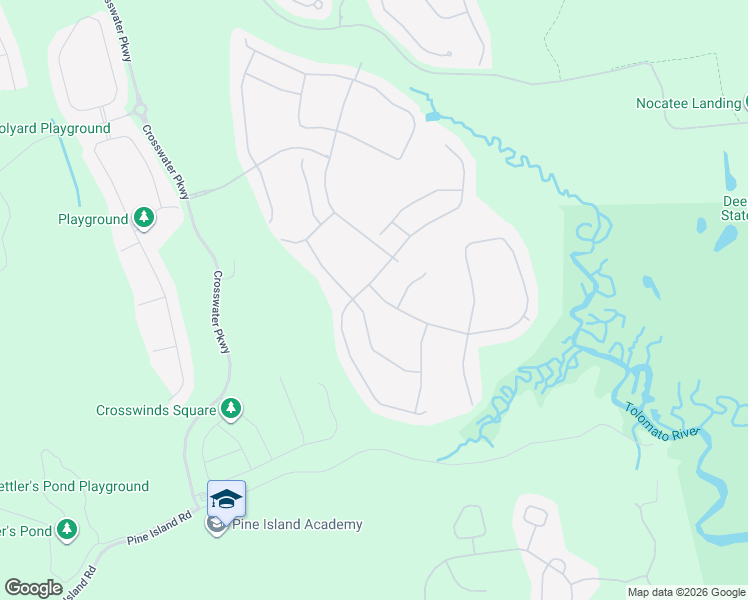 map of restaurants, bars, coffee shops, grocery stores, and more near Clear Springs Drive in Nocatee