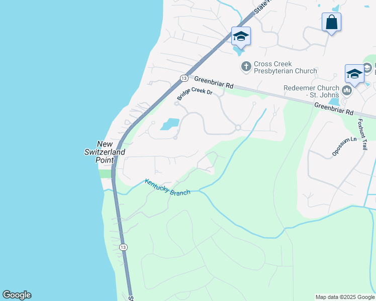 map of restaurants, bars, coffee shops, grocery stores, and more near 268 North Bartram Trail in Jacksonville