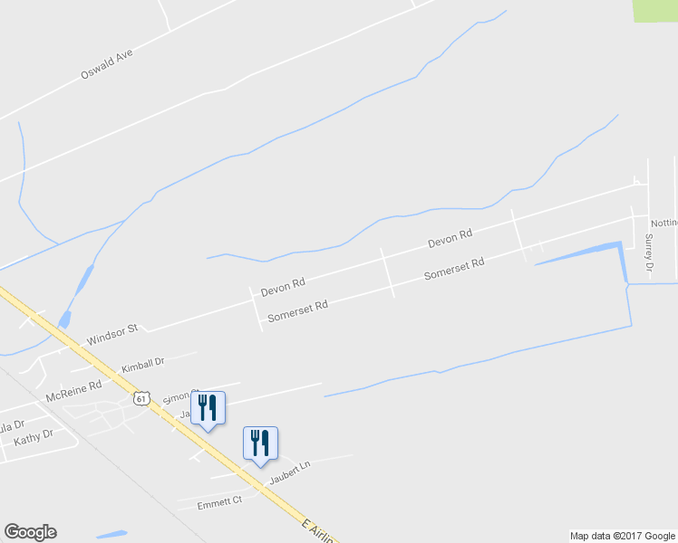 map of restaurants, bars, coffee shops, grocery stores, and more near 132 Devon Road in LaPlace