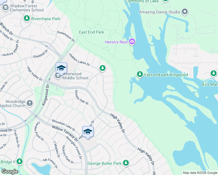 map of restaurants, bars, coffee shops, grocery stores, and more near 2503 Fall Orchard Court in Houston