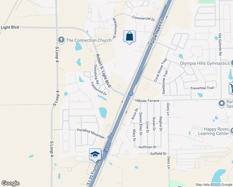 map of restaurants, bars, coffee shops, grocery stores, and more near I Park 35 Cove North in Buda