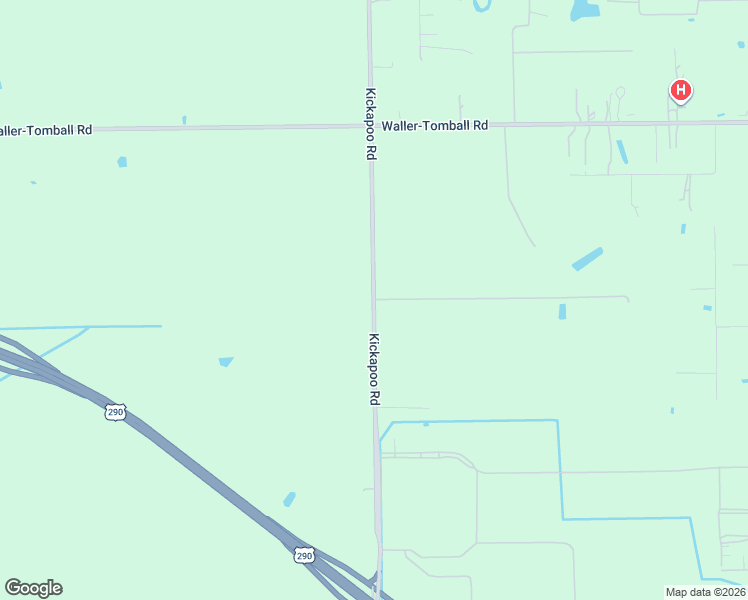 map of restaurants, bars, coffee shops, grocery stores, and more near 19526 Kickapoo Road in Waller