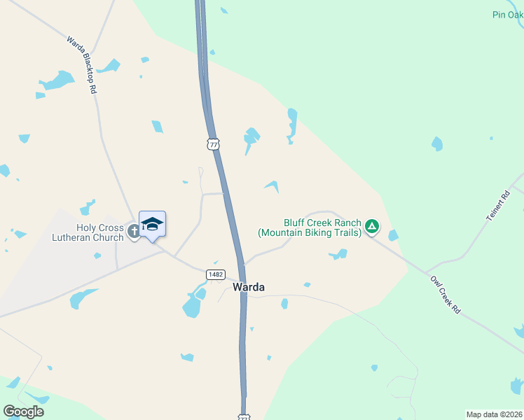 map of restaurants, bars, coffee shops, grocery stores, and more near 139 Owl Creek Road in Warda